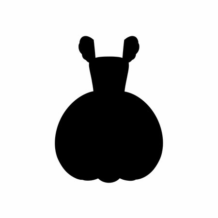 Balloon silhouette dress. This image shows a black silhouette of a dress with a balloon-shaped skirt, representing unique fashion trends and elegant formal wear. Vector clipart illustration design.のイラスト素材