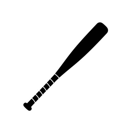Baseball bat silhouette. This image shows a black silhouette of a baseball bat, which is a sports...