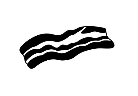 Bacon silhouette. This image shows a vector clipart illustration design of a bacon silhouette, also known as a bacon strip or slice, with wavy edges. Vector clipart illustration design.のイラスト素材