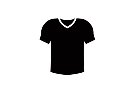 Football jersey silhouette. This image depicts a black silhouette of a football jersey, representing sportsmanship, team identity, and competitive spirit. Vector clipart illustration design.のイラスト素材