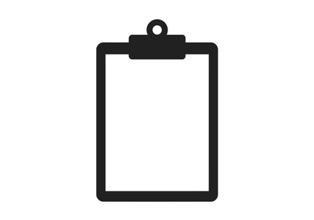 Clipboard silhouette. This image depicts the black silhouette of a clipboard, symbolizing organization, documentation, and professional recordkeeping. Vector clipart illustration design.のイラスト素材