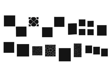 Tile silhouette. This image is a black and white silhouette of various tile shapes and patterns....