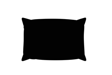 Pillow silhouette. This image shows a black pillow silhouette, a rectangular cushion used for comfort and support. Vector clipart illustration design.のイラスト素材