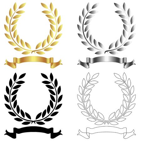 Laurel wreath vector on a withe backgroundのイラスト素材