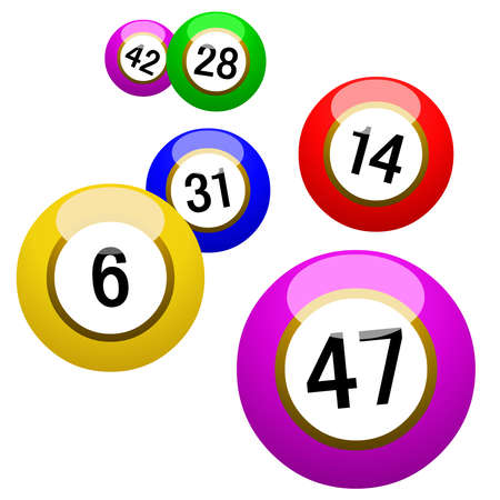 Multicolored loto balls on a white backgroundのイラスト素材