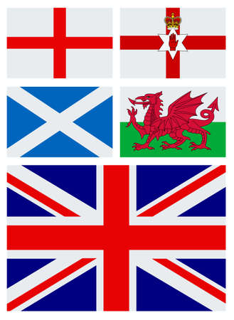 Vector flags of European countries on a white backgroundのイラスト素材