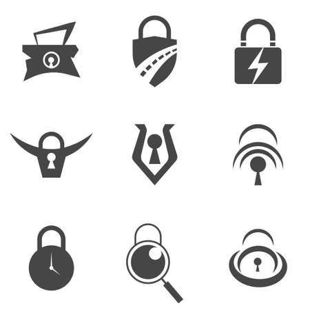 Secure logo icon design bundle, set of Secure logo bundleのイラスト素材