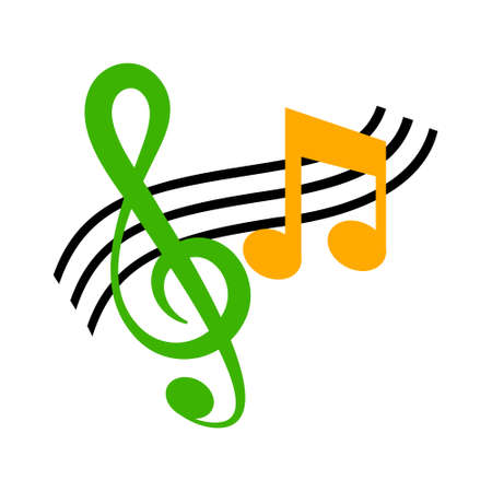 vector musical note symbol - melody sign abstract - music iconのイラスト素材
