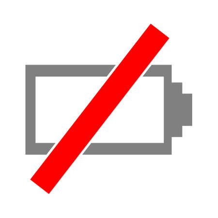 Battery low icon, battery charge illustration- battery symbolのイラスト素材