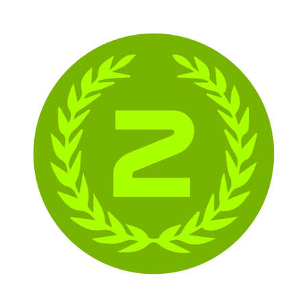 Second place award icon. Prize for winner symbol.