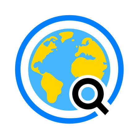 Global search sign icon. World globe symbolのイラスト素材