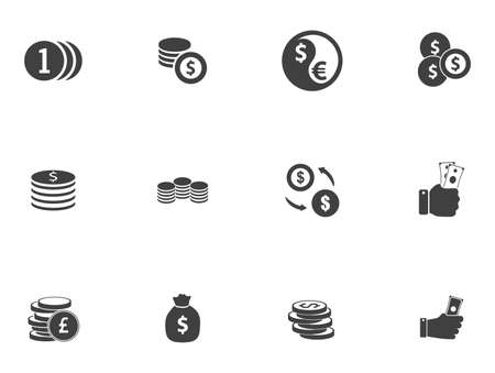 business Investment icons set - money banking sign and symbolsのイラスト素材