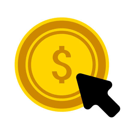 dollar cursor iconのイラスト素材