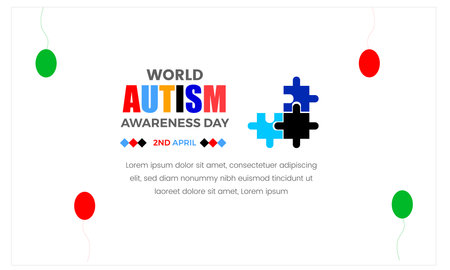 World Autism Awareness Day Vector Template Design Illustration. Suitable for greeting card, poster and bannerの写真素材