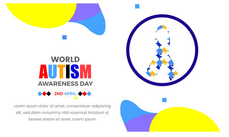 World Autism Awareness Day vector illustration. Suitable for greeting card, poster and banner.の写真素材