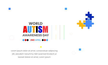 World Autism Awareness Day. October 7. Template for background, banner, card, poster with text inscription. Vector illustrationの写真素材