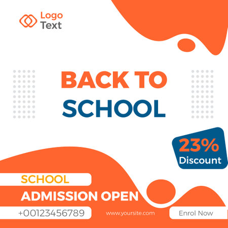 Back to school sale banner design template in flat style. Vector illustration.のイラスト素材