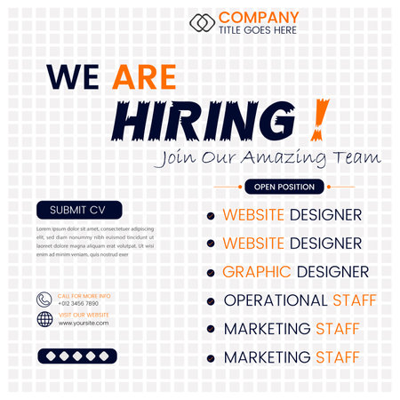we are hiring web site design, vector illustration graphicのイラスト素材