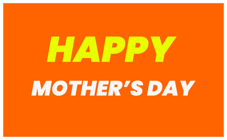 Happy Mother's Day card in orange and yellow colors. Vector illustration.の写真素材