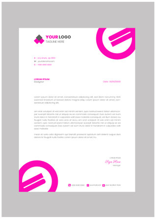 Professional Letterhead Template Design for Your Business with Abstract Geometric Shapesのイラスト素材