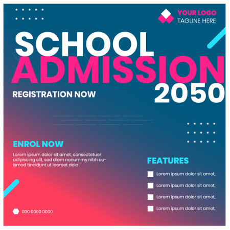 School Admission Poster, Vector design template for business flyer, brochure, leaflet, poster, magazine cover.のイラスト素材