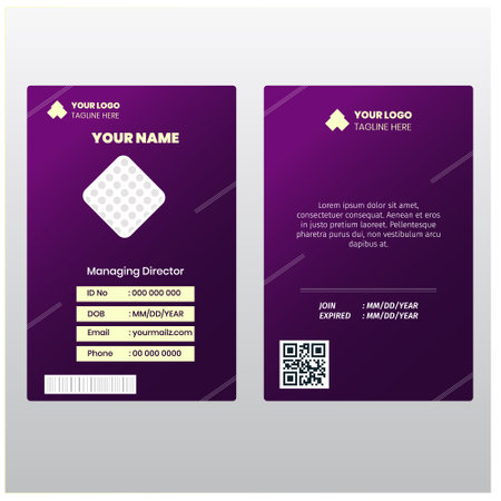 id card, Modern Creative and Clean Double-sided Business Card Template. Flat Design Vector Illustrationのイラスト素材