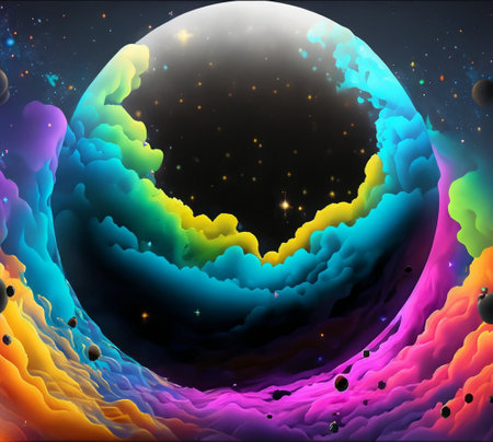 Abstract background with planet and stars. Vector illustration. Eps 10.の素材