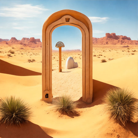 Archway in the desert of Monument Valley, Arizona, USA.の素材