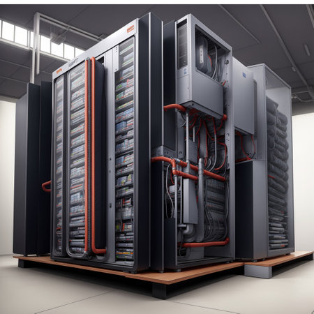 3d render of server room with hard drives. High resolution image.の素材
