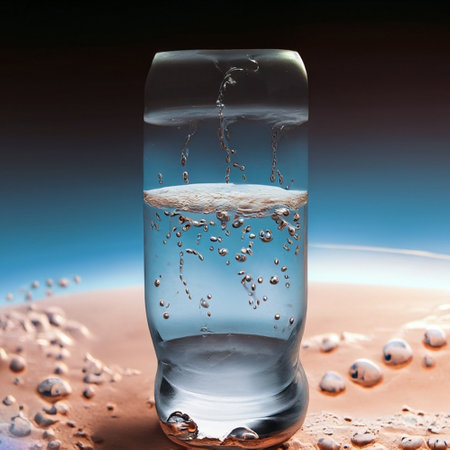 Water in a glass on a dark background. 3d rendering.の素材