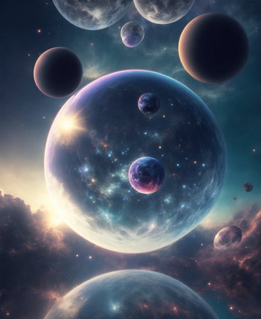Planets and galaxy, science fiction wallpaper. Beauty of deep space.の素材