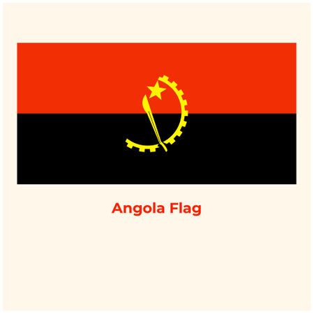 Angola flag design vector, happy angola day greeting card, bannerのイラスト素材