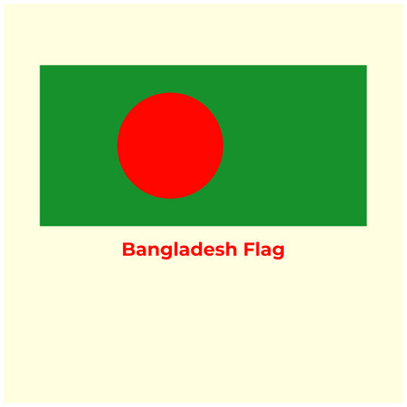 Bangladesh flag with title on white background. Vector illustration.のイラスト素材