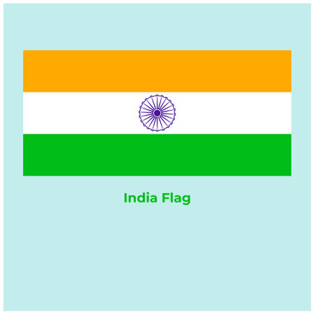 Flag of India, the Republic of India. Vector Illustration.のイラスト素材