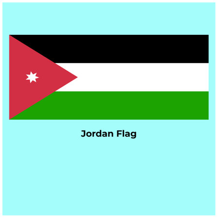 Jordan flag design, vector illustration. Flag of Jordan vector design.のイラスト素材