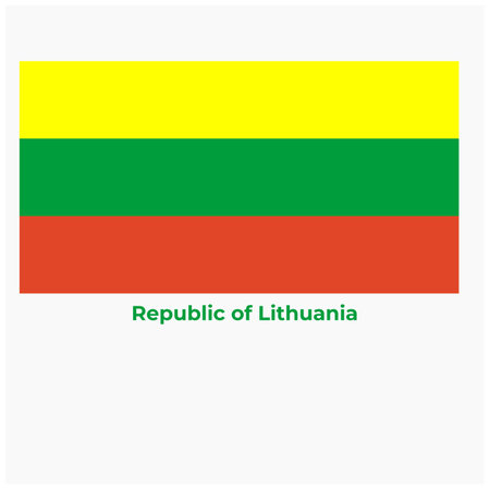 Flag of Lithuania, Republic of Lithuania. Template for the design of the flag of Lithuania.のイラスト素材