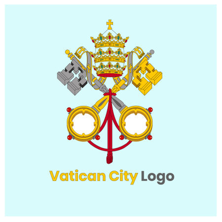 Vatican City coat of arms, Vatican City. Vector illustration.のイラスト素材