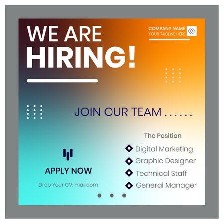 we are hiring flyer design template with copy space for your text, vector illustrationのイラスト素材