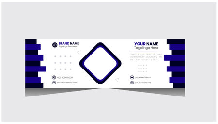 Modern web banner design template with blue and white color. Vector illustration.のイラスト素材