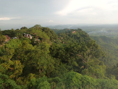 Mountain view at Doi Pha Tang in Chiangrai, Thailandの写真素材