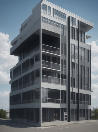 Modern office building. Architectural detail of modern architecture. Modern office buildingの素材