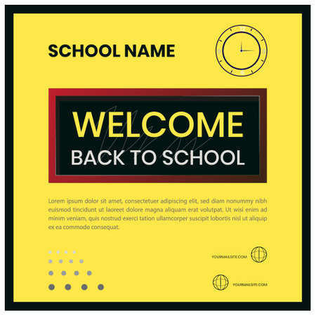 Welcome back to school poster template. Vector illustration. Back to school background.のイラスト素材