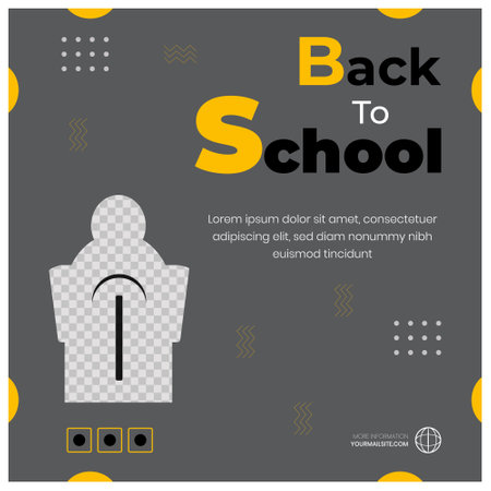 Back to school poster template, education banner design, vector illustration.のイラスト素材