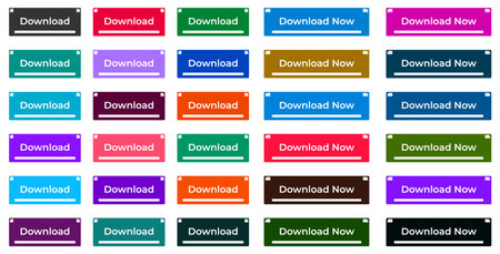 Set of web buttons for website and mobile applications. Vector illustration.のイラスト素材