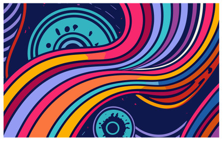 abstract colorful psychedelic background, vector illustration, eps10.のイラスト素材