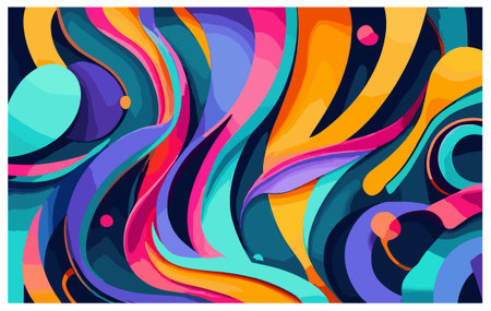 Abstract colorful background with wavy lines. Vector illustration for your designのイラスト素材