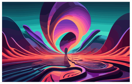 Abstract background with colorful waves. Vector illustration for your creative design.のイラスト素材