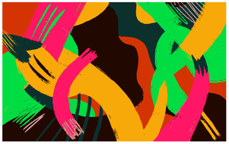 abstract background with colorful strokes and splashes. vector illustration.のイラスト素材