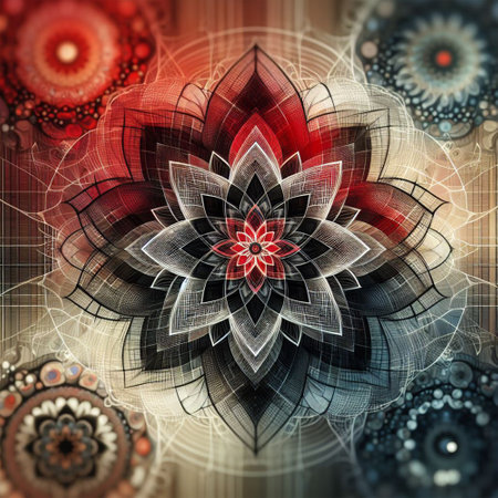 Macro closeup of fractal flower, digital artwork for creative graphic designの素材