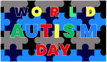 world autism day puzzle background in vector format very easy to edit and customizeのイラスト素材